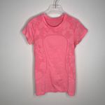 Lululemon  Run Swiftly Tech Short Sleeve Pink Lace Floral Crew‎ Neck Size 6 RARE! Photo 5