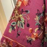 Anthropologie Fig & Flower Woman’s Large Embroidered Purple Floral Blouse Blue Photo 2