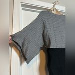 Joseph A NWT Fit & Flare Sleeve Ribbed Gray & Black Embellished Classic Sweater Photo 5