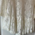 Free People  Sheer Floral Lace Ruffled Blouse with Bell Sleeve - Size Small Photo 12