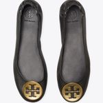 Tory Burch AUTHENTIC BLACK LEATHER REVA BALLERINA FLATS Photo 0