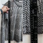 Parker  Simon Houndstooth Mesh Panels Pullover Sweater Size Small Photo 6