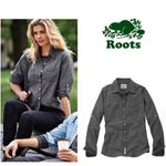 Roots  Clearwater button front roll tab sleeve shirt XL Photo 1