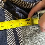 Anne Klein Navy Blue and Tan Plaid Sweater Double Breasted Blazer | Size XL Photo 5