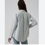 Athleta  Urbanite Top Womens L Green Striped Button Down Shirt 986555 Photo 2