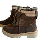 NEW enjoiya chunky lug sole suede Leather lace up boot Y2K Brown Size 10 Photo 2