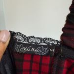 Niki Biki sz S Plaid Corset Tank Top Y2K Lace Trim Button‎ Front Bustier Red Photo 3