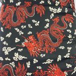 ZARA Women's Multi Chinese Dragon Print Silky Satin Slip Straight Mini Skirt XS Photo 3