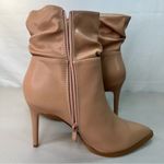 Perphy Nude Slouchy Side Zip Point Toe Stiletto Ankle Boots Size 8 #B1466 Tan Photo 4