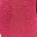 Free People  Berry Pink Asymmetrical Knit Sweater Size Large Cowl Neck Cozy Knit Photo 7