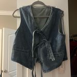 SheIn DAZY Denim Blue Jean Tie Up Front Vest Size Large Photo 0