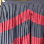 J.Crew J.‎ Crew Pleated Skirt Size 4 Striped Navy Burgundy Career Party Photo 1