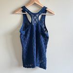 Banana Republic ‎ Navy Blue Circle Lace Tank Top Swim Coverup Petite S Racerback Photo 5