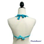 Skye Turquoise Green White Chevron Push Up Halter Underwire Bikini Top NWT Small Photo 3