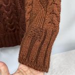 Vtg made in France Cozy Brown Diamond Cable Knit Sweater pullover no size tag Size M Photo 12