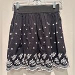 Rhapsody ‎ Black & White Floral Mini Skirt Size Small Photo 1