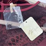 Free People Marlie Lace Mini Dress Velvet Sheer Garnet Bell Sleeve Small NEW Photo 5
