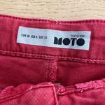 Topshop  - Moto Cut Off Shorts in Red Photo 1
