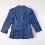 Benetton Womens Buttoned Polka Dot Blazer‎ Size 4 Blue Photo 5