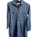 Madewell Dress Womens Extra Small Blue Denim Long Sleeve Shirtdress Popover Photo 1