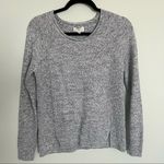 Lou & grey  Heathered Slate Blueish Grey and White Cotton Sweater Photo 0
