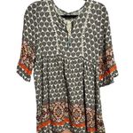 Haute Monde Floral 3/4 Sleeve Flowy Tassel Mini Dress Photo 0