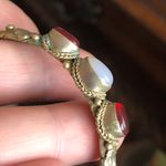 Ruby Vintage handcrafted genuine and opalite cabochon stone twist metal bracelet Photo 11