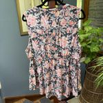 Torrid Baby Doll Stretch Challis Lace-Up Tunic Top in Floral Black size 3 Photo 6