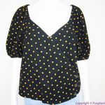 Madewell NEW Corduroy Puff-Sleeve Wrap Top in Oval Dot, M Photo 3
