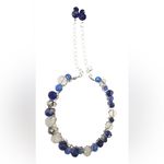 Austrian Crystal Hand Wired Bangle with Adjustable Sizing in Shades of Blue Silver Photo 1