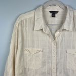 Bit & Bridle  3X plus size cotton women’s textured button down shirt Photo 1