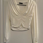 ALLSAINTS White Long Sleeved V Neck Top Photo 0