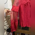 Red vintage lace look deep red Top Photo 1