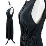 Diesel Subversive Black Maxi Dress Medium Cinch Waist Grunge Goth Mesh Y2K Photo 4