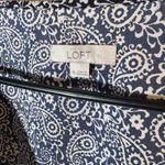 Loft  Romper Blue White Paisley Print Drawstring Waist Size 16 Career Casual‎ Photo 3