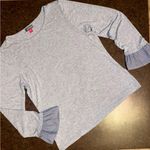 Vince Camuto Mixed Media Knit Poplin Cuffs Blouse - size large Photo 0