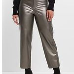 EXPRESS Womens Modern Straight 2 Brown Faux High Waisted Leather Pants Photo 1
