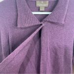 Fenn Wright Manson  Purple 100% Cashmere One‎ Button Collared Cardigan Size Small Photo 7