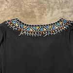 Theme Dress Womens Sz L Black Embroidered Flowy Long Sleeve Boho Vneck Midi Size L Photo 8