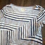 Maeve Anthropologie  Abstract Stripe Dress navy and white - Small Photo 11