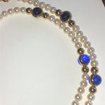 Vintage Faux Pearl Red Green Purple Blue Cabochon Beaded Boho Necklace White Photo 9