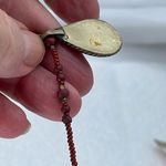 Boho festival red seed bead faux coral necklace. Red Photo 4