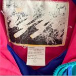 Izzi Vintage 80s Puffer Jacket Turquoise and Pink Size Large Blue Photo 2