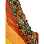 NWT Mandalay Multicolor Silk Beaded Pleated Mermaid Maxi Long Evening Gown Sz 4 Green Photo 5