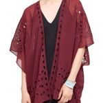 Beautiful Stories Anthropologie Burgundy Cardigan Women Top One Size | 17 Photo 6