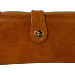 Sunpour Vintage Brown Faux Leather RFID Wallet Double Zip 24 Card Slots Photo 0