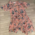 Maeve  Anthropologie floral duster cardigan small Coral Floral Blouse tie wrap Photo 0