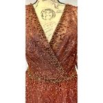Mac Duggal  Embellished Illusion Long Sleeve V-Neck Gown Chocolate 12 Photo 11