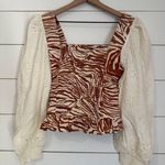 Anthropologie LOVE THE LABEL LOVE THE LABEL SMOCKED EYELET PUFF SLEEVE BLOUSE Photo 8