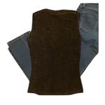 Eye Candy size small versatile gold and black sleeveless stretchy top EUC Photo 2